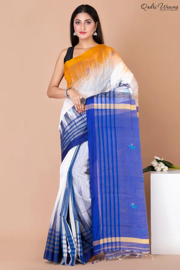 White_Khadi_Silk_Premium_&_Elegant_Saree_For_Women