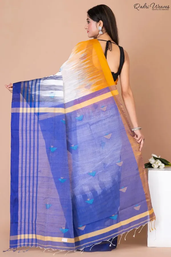 White_Khadi_Silk_Premium_&_Elegant_Saree_For_Women