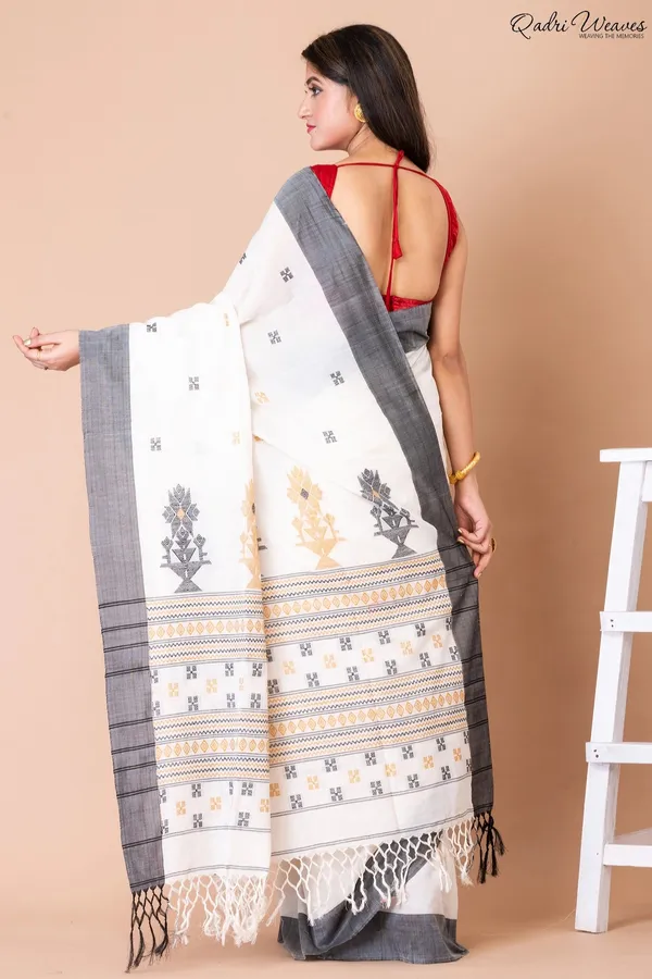 White_Cotton_Premium_&_Elegant_Saree_For_Women