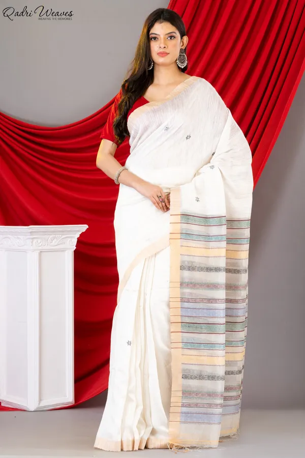 Handloom_White_Pure_Silk_Saree_With_Zari_Border_With_Silk_Mark