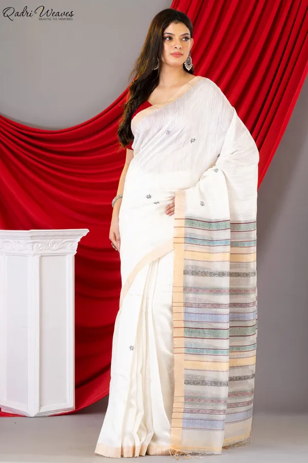 Handloom_White_Pure_Silk_Saree_With_Zari_Border_With_Silk_Mark