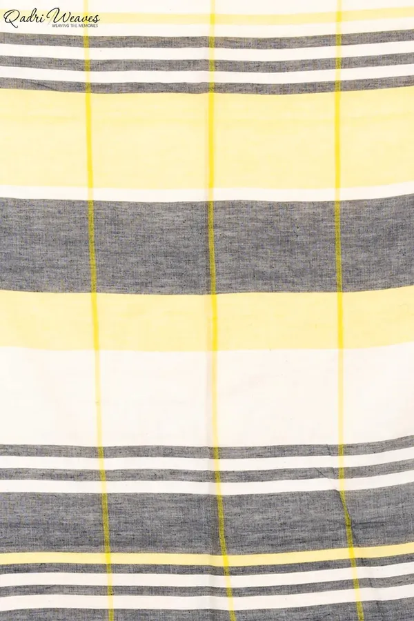 Handloom_White_&_Yellow_Check_Premium_Mulmul_Khadi_Cotton_Saree