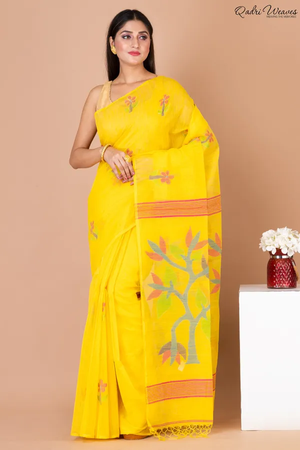 Yellow_Khadi_Silk_Premium_&_Elegant_Saree_For_Women