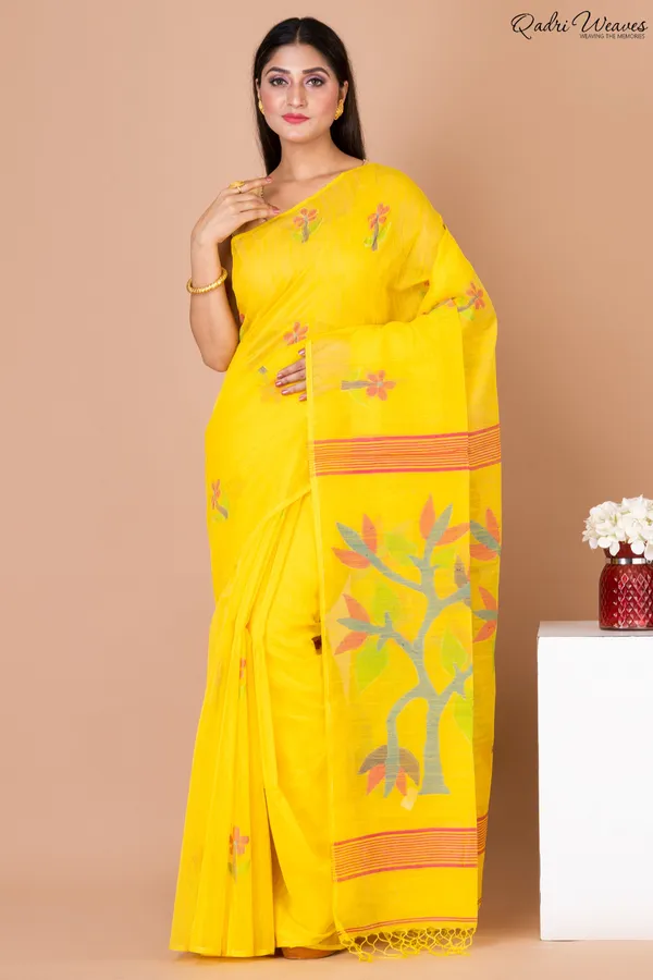 Yellow_Khadi_Silk_Premium_&_Elegant_Saree_For_Women