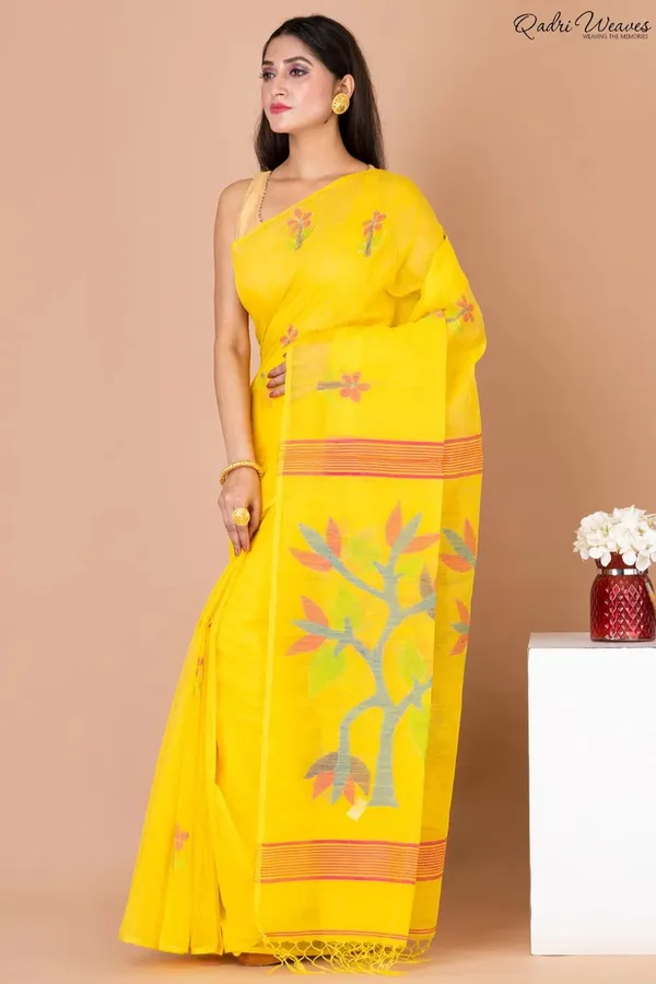 Yellow_Khadi_Silk_Premium_&_Elegant_Saree_For_Women