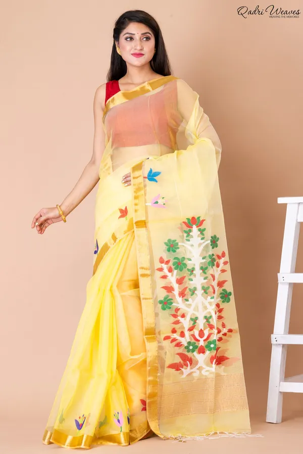 Handloom_Yellow_Kota_Silk_Saree