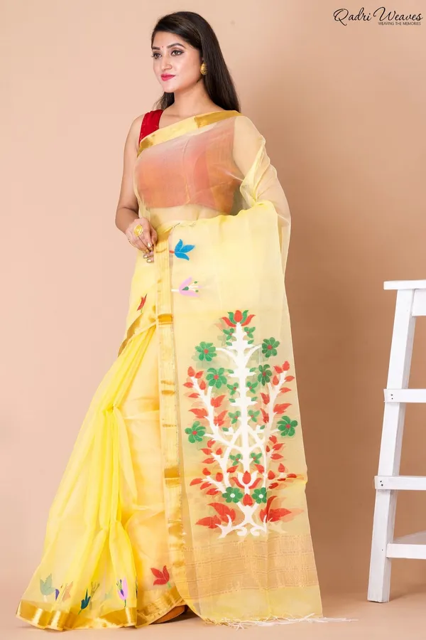 Handloom_Yellow_Kota_Silk_Saree