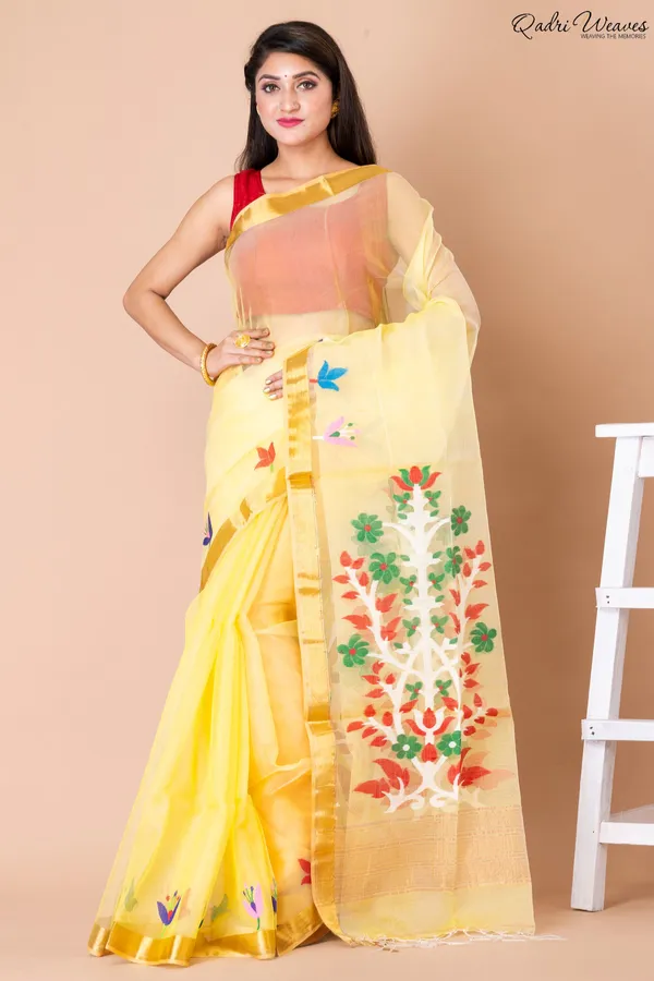 Handloom_Yellow_Kota_Silk_Saree