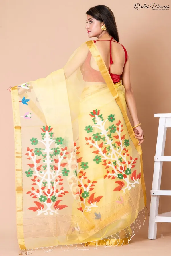 Handloom_Yellow_Kota_Silk_Saree