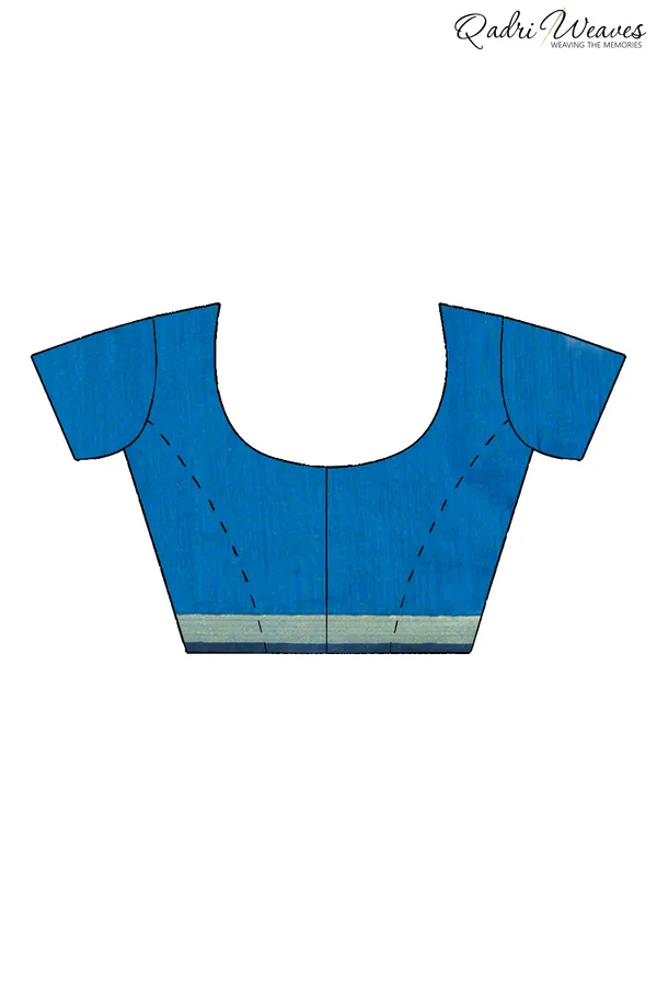 Lapis_Blue_&_Golden_Ghicha_Silk_Saree_With_Blouse