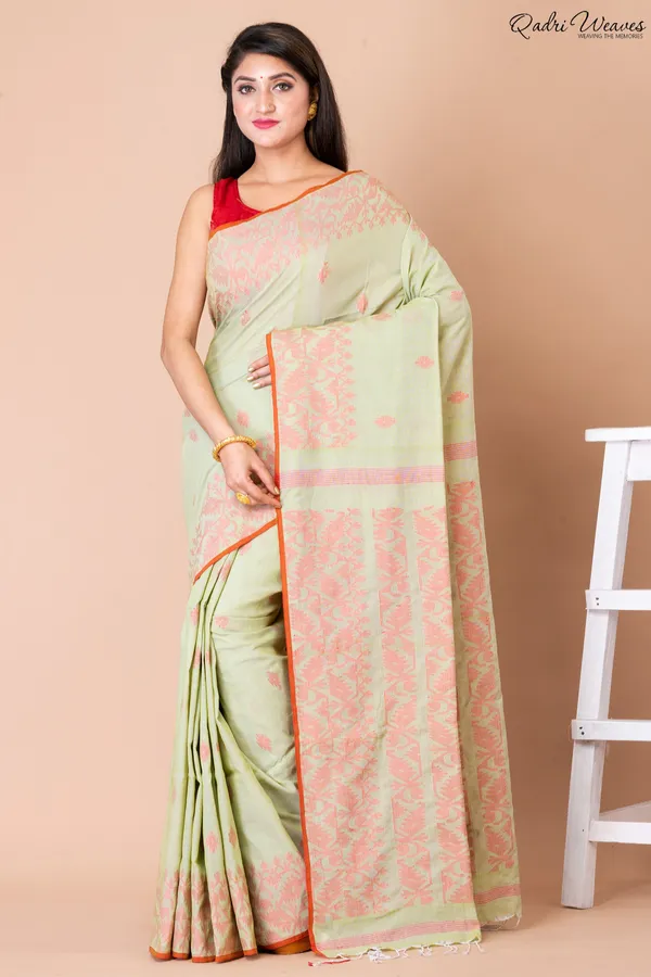 Green_Cotton_Premium_&_Elegant_Saree_For_Women