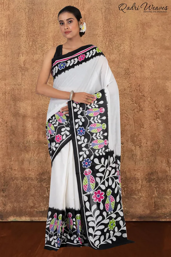 White_Mulmul_Cotton_Premium_&_Elegant_Saree_For_Women