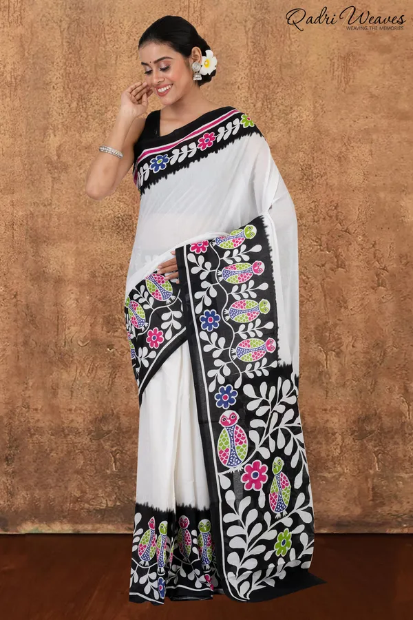 White_Mulmul_Cotton_Premium_&_Elegant_Saree_For_Women