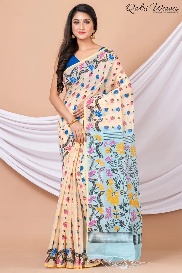 Printed_Hazel_Cotton_Silk_Flower_Design_Saree
