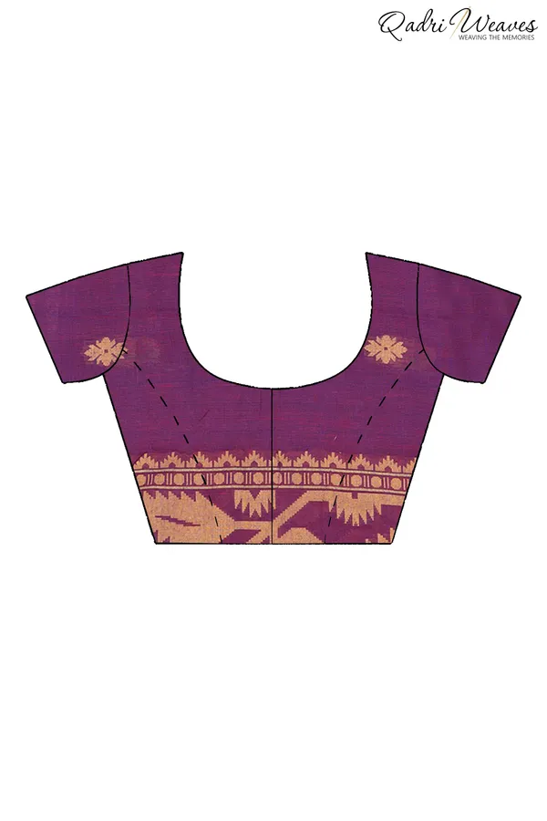 Purple_&_Copper_Korat_Linen_Saree_With_Blouse