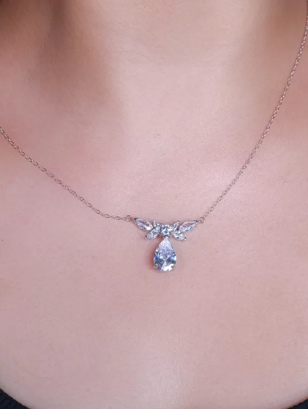 925_Silver_White_Swarovski_Stone_Chain_For_Women