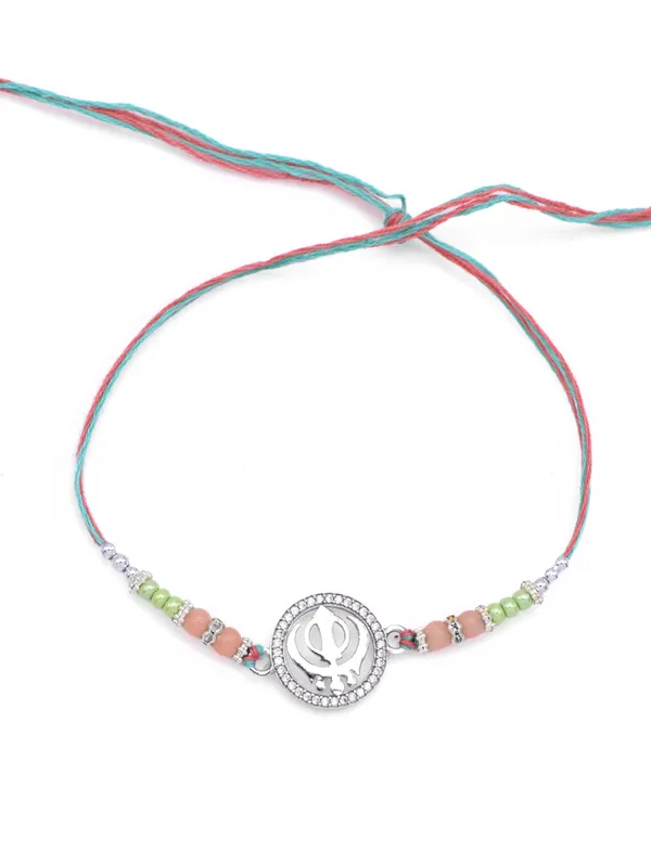 925_Silver_Rakhi_With_Precious_White_Zircon_Stone_For_Women