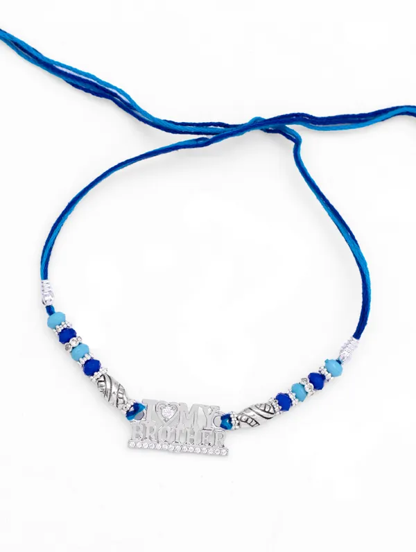 925_Silver_Rakhi_With_Precious_White_Zircon_Stone_For_Women