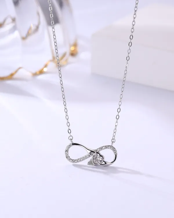 925_Silver_White_Swarovski_Zircon_Chain_For_Women