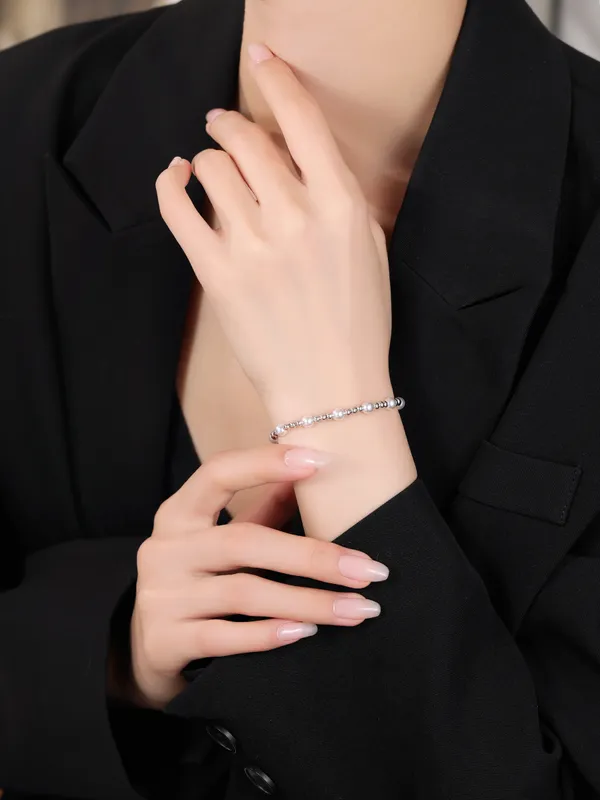 925_Silver_Pearl_With_Silver_Beads_Bracelet_For_Women