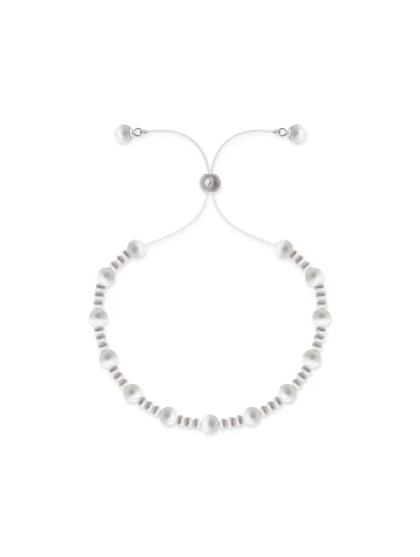 925_Silver_Pearl_With_Silver_Beads_Bracelet_For_Women