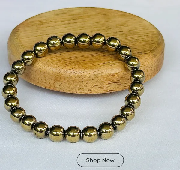 Golden_Natural_Pyrite_Bracelet_For_Men_&_Women