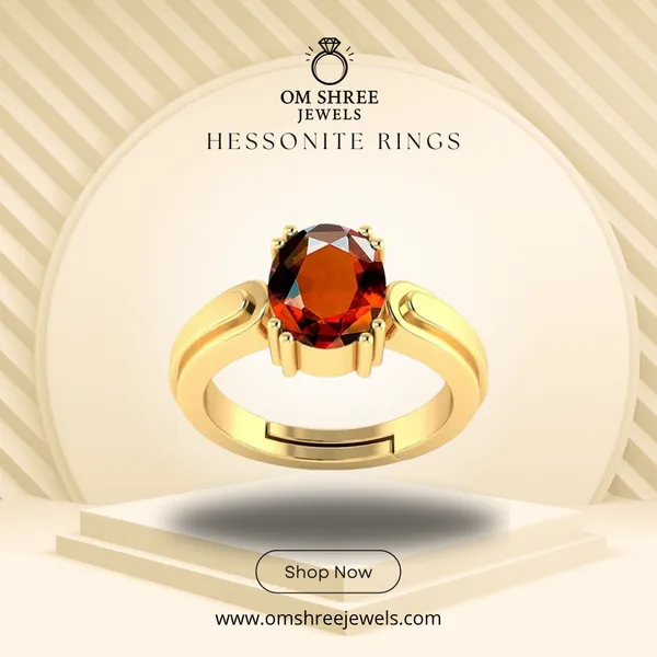 Gomed_Hessonite_Created_Adjustable_Ring_Women_&_Men