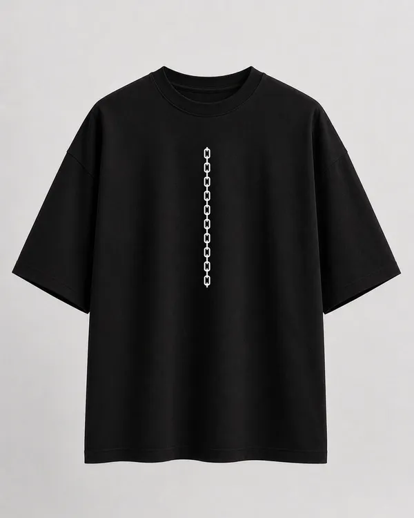 Black_French_Terry_Cotton_Oversized_Red_Moon_Anime_Graphic_T-Shirt_For_Unisex
