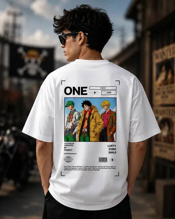 White_French_Terry_Cotton_Oversized_One_Piece_Graphic_T-Shirt_For_Unisex