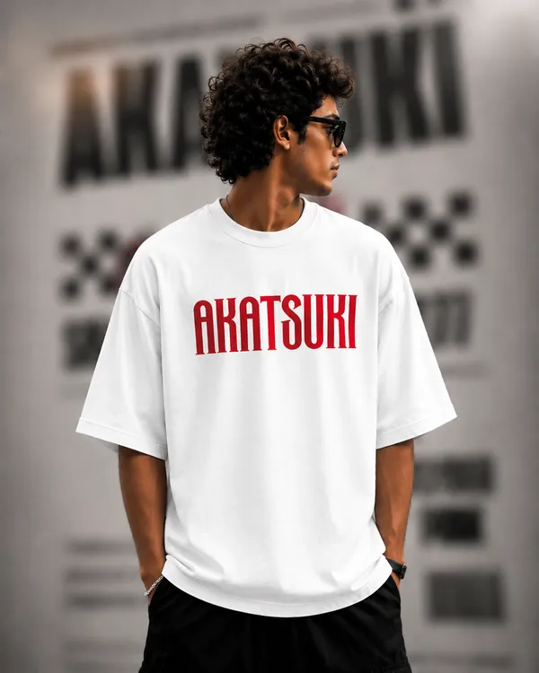 White_French_Terry_Cotton_Oversized_Akatsuki_Cyberpunk_Graphic_T-Shirt_For_Unisex