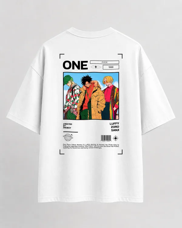 White_French_Terry_Cotton_Oversized_One_Piece_Graphic_T-Shirt_For_Unisex