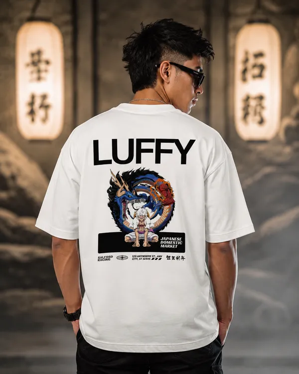 White_French_Terry_Cotton_Oversized_Luffy_Graphic_T-Shirt_For_Unisex