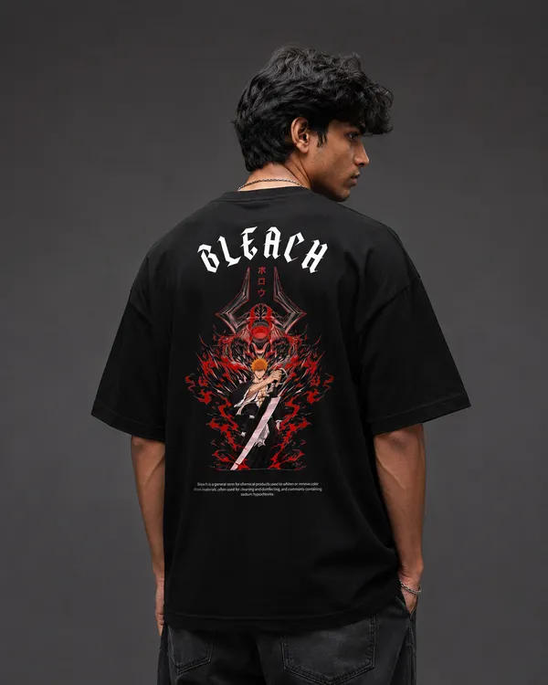 Black_French_Terry_Cotton_Oversized_Bleach_Anime_Graphic_T-Shirt_For_Unisex