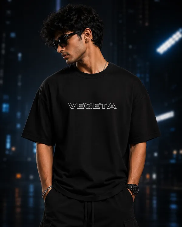 Black_French_Terry_Cotton_Oversized_Vegeta_Graphic_T-Shirt_For_Unisex