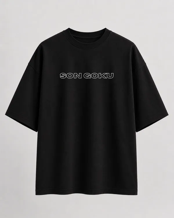 Black_French_Terry_Cotton_Oversized_Son_Goku_Graphic_T-Shirt_For_Unisex