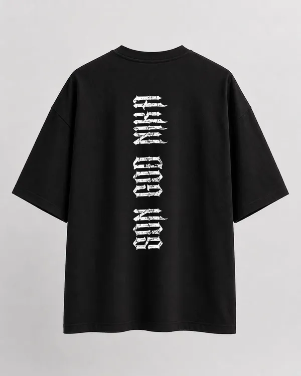 Black_French_Terry_Cotton_Oversized_Sun_God_Nika_Anime_T-Shirt_For_Unisex