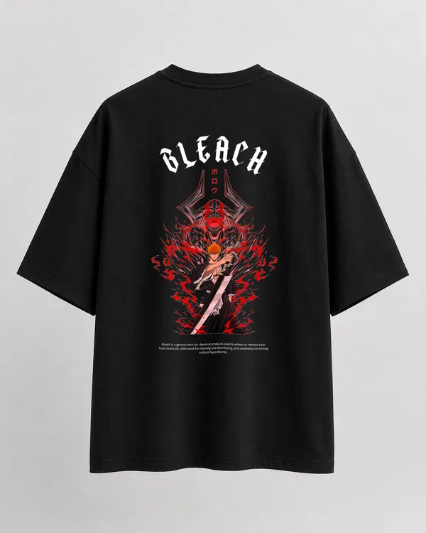 Black_French_Terry_Cotton_Oversized_Bleach_Anime_Graphic_T-Shirt_For_Unisex