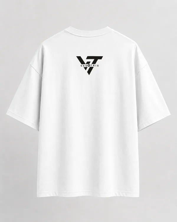 White_French_Terry_Cotton_Oversized_Vt_Vauntrix_Back_Print_T-Shirt_For_Unisex