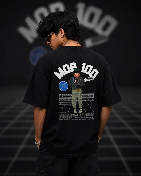 Black_French_Terry_Cotton_Oversized_Mob_Psycho_100_Graphic_T-Shirt_For_Unisex