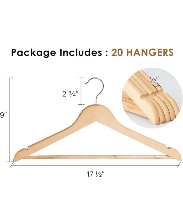 White_Wooden_Cloth_Hangers_Set_Of_12_Hangers_|_Anti_Slip_|_Eco_Friendly