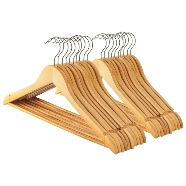 White_Wooden_Cloth_Hangers_Set_Of_12_Hangers_|_Anti_Slip_|_Eco_Friendly