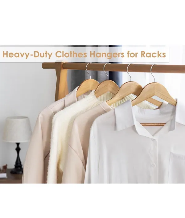 White_Wooden_Cloth_Hangers_Set_Of_12_Hangers_|_Anti_Slip_|_Eco_Friendly