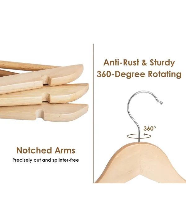 White_Wooden_Cloth_Hangers_Set_Of_12_Hangers_|_Anti_Slip_|_Eco_Friendly
