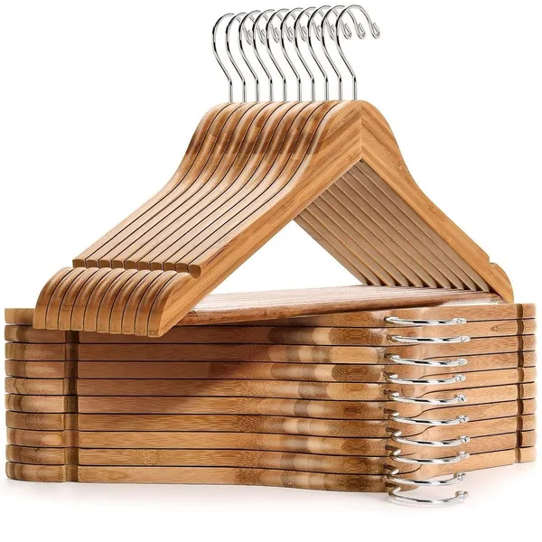 White_Wooden_Cloth_Hangers_Set_Of_12_Hangers_|_Anti_Slip_|_Eco_Friendly