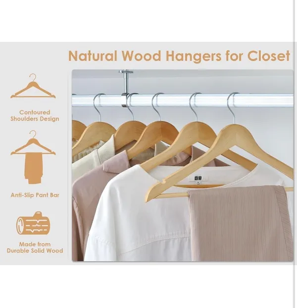 White_Wooden_Cloth_Hangers_Set_Of_12_Hangers_|_Anti_Slip_|_Eco_Friendly