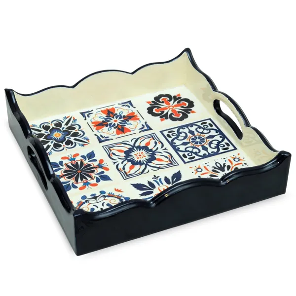 Black_Wooden_Handcrafted_Serving/Decor_Tray_|_Printed_Design_And_Enamel_Coated_For_Premium_Touch_|_Ideal_For_Gifting_|_Home_Decor