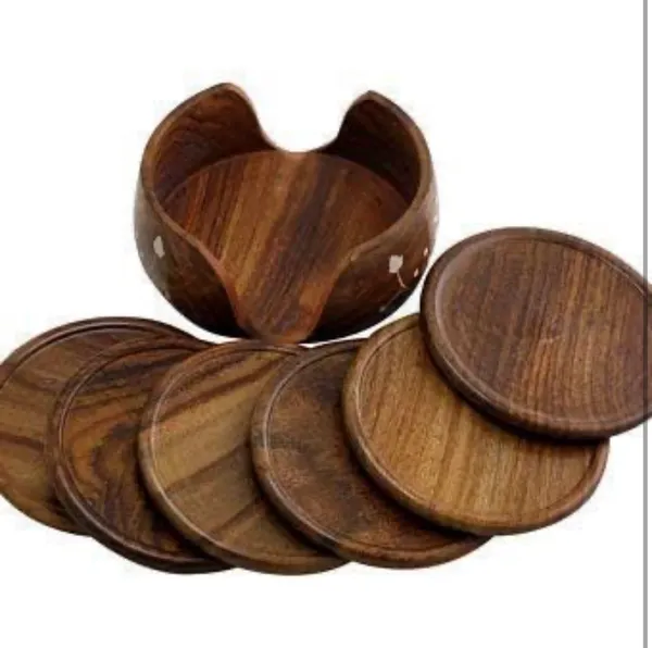Brown_Wooden_Handmade_Coaster_Set_For_Tea/Coffee_Made_Of_Sheesham_Wood