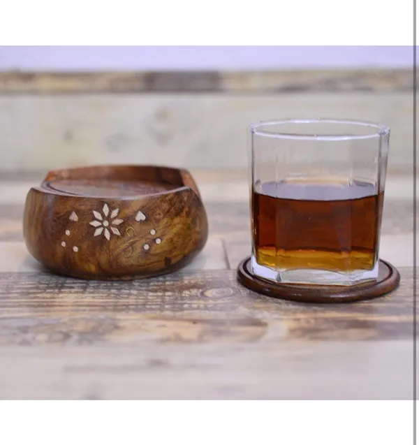 Brown_Wooden_Handmade_Coaster_Set_For_Tea/Coffee_Made_Of_Sheesham_Wood