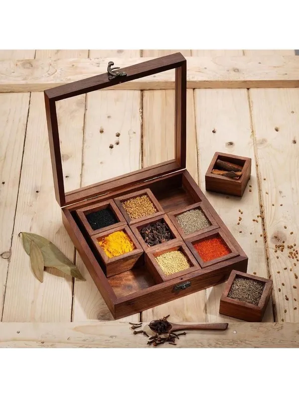 Brown_Wooden_Handmade_Masala/Spice_Box