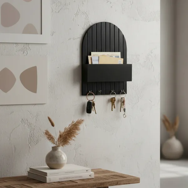 Black_Wooden_Key_Holder_|_Home_Organizer_And_Decor_|_Hanging,_Elegant_Design_|_Premium_Look_And_Quality